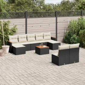 Garden sofa set 10 pieces with black synthetic rattan cushions by , Garden sets - Ref: Foro24-3226378, Price: 508,94 €, Disco...