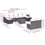 Gartensofa-Set 10-teilig mit schwarzen synthetischen Rattankissen von , Gartensets - Ref: Foro24-3226378, Preis: 475,48 €, Ra...