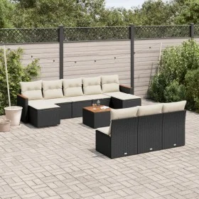 11-teiliges Gartensofa-Set und schwarze synthetische Rattankissen von , Gartensets - Ref: Foro24-3226392, Preis: 555,00 €, Ra...