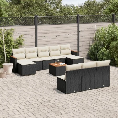 11-piece garden sofa set and black synthetic rattan cushions by , Garden sets - Ref: Foro24-3226392, Price: 555,00 €, Discoun...