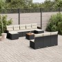 Set de sofás de jardín 11 pzas y cojines ratán sintético negro de , Conjuntos de jardín - Ref: Foro24-3226392, Precio: 526,04...