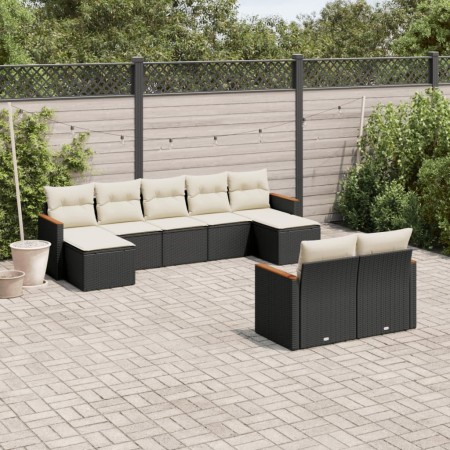 Set de sofás de jardín 8 piezas y cojines ratán sintético negro de , Conjuntos de jardín - Ref: Foro24-3226399, Precio: 475,8...