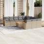 Gartensofa-Set mit beigem Kissenmix, 12 Stück PE-Rattan von , Gartensets - Ref: Foro24-3226437, Preis: 717,08 €, Rabatt: %