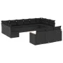 Garden sofa and cushion set 13 pieces black synthetic rattan by , Garden sets - Ref: Foro24-3226454, Price: 852,77 €, Discoun...