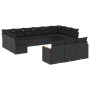 Set de sofás de jardín y cojines 13 pzas ratán sintético negro de , Conjuntos de jardín - Ref: Foro24-3226454, Precio: 838,68...