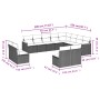 Garden sofa set 12 pieces with black synthetic rattan cushions by , Garden sets - Ref: Foro24-3226468, Price: 726,35 €, Disco...