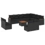 Garden sofa and cushion set 13 pieces black synthetic rattan by , Garden sets - Ref: Foro24-3226475, Price: 824,93 €, Discoun...