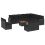 Gartensofa- und Kissenset 13-teilig aus schwarzem synthetischem Rattan von , Gartensets - Ref: Foro24-3226475, Preis: 825,11 ...