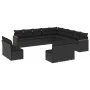 Garden sofa and cushion set 13 pieces black synthetic rattan by , Garden sets - Ref: Foro24-3226482, Price: 841,20 €, Discoun...