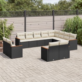 Gartensofa-Set 12-teilig mit schwarzen synthetischen Rattankissen von , Gartensets - Ref: Foro24-3226511, Preis: 739,72 €, Ra...
