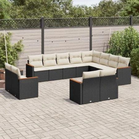 Garden sofa set 12 pieces with black synthetic rattan cushions by , Garden sets - Ref: Foro24-3226511, Price: 778,54 €, Disco...