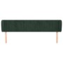 Cabecero de terciopelo verde oscuro 183x23x78/88 cm