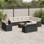 Garden sofa and cushion set 13 pieces black synthetic rattan by , Garden sets - Ref: Foro24-3226518, Price: 815,08 €, Discoun...