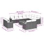 Garden sofa and cushion set 13 pieces black synthetic rattan by , Garden sets - Ref: Foro24-3226518, Price: 774,44 €, Discoun...