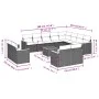 Garden sofa and cushion set 13 pieces black synthetic rattan by , Garden sets - Ref: Foro24-3226518, Price: 815,08 €, Discoun...