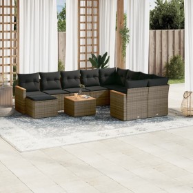 Set de sofás de jardín 11 pzas y cojines ratán sintético gris de , Conjuntos de jardín - Ref: Foro24-3226564, Precio: 600,79 ...