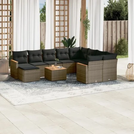 11-piece garden sofa set and gray synthetic rattan cushions by , Garden sets - Ref: Foro24-3226564, Price: 608,97 €, Discount: %