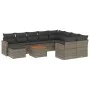 11-piece garden sofa set and gray synthetic rattan cushions by , Garden sets - Ref: Foro24-3226564, Price: 608,97 €, Discount: %