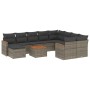 11-teiliges Gartensofa-Set und graue synthetische Rattankissen von , Gartensets - Ref: Foro24-3226564, Preis: 583,10 €, Rabat...