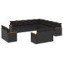 Garden sofa and cushion set 13 pieces black synthetic rattan by , Garden sets - Ref: Foro24-3226524, Price: 893,78 €, Discoun...