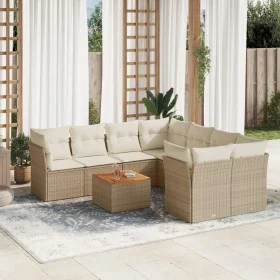 9-piece garden sofa set with beige synthetic rattan cushions by , Garden sets - Ref: Foro24-3255862, Price: 595,30 €, Discoun...