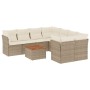 9-teiliges Gartensofa-Set mit beigen synthetischen Rattankissen von , Gartensets - Ref: Foro24-3255862, Preis: 616,64 €, Raba...