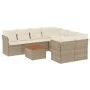 9-teiliges Gartensofa-Set mit beigen synthetischen Rattankissen von , Gartensets - Ref: Foro24-3255862, Preis: 594,98 €, Raba...