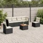 Set de comedor de jardín 7 pzas y cojines ratán sintético negro de , Conjuntos de jardín - Ref: Foro24-3255881, Precio: 385,2...