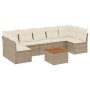 Gartensofa-Set mit beigen Kissen 8 Stück PE-Rattan von , Gartensets - Ref: Foro24-3255904, Preis: 543,99 €, Rabatt: %