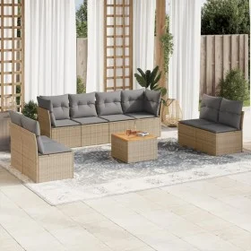Juego de sofás jardín con cojines beige mezcla 9 pzas ratán PE de , Conjuntos de jardín - Ref: Foro24-3255912, Precio: 502,55...