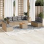 Garden sofa set with beige cushions mix 9 pieces PE rattan by , Garden sets - Ref: Foro24-3255912, Price: 510,14 €, Discount: %