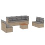 Garden sofa set with beige cushions mix 9 pieces PE rattan by , Garden sets - Ref: Foro24-3255912, Price: 510,14 €, Discount: %