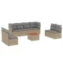 Garden sofa set with beige cushions mix 9 pieces PE rattan by , Garden sets - Ref: Foro24-3255912, Price: 502,55 €, Discount: %