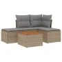 Garden sofa set with beige cushions mix 5 pieces PE rattan by , Garden sets - Ref: Foro24-3255919, Price: 280,27 €, Discount: %
