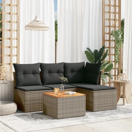 Garden sofa set with cushions 5 pieces gray synthetic rattan by , Garden sets - Ref: Foro24-3255927, Price: 272,13 €, Discoun...