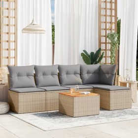 Juego de sofás jardín con cojines beige mezcla 6 pzas ratán PE de , Conjuntos de jardín - Ref: Foro24-3255933, Precio: 336,17...