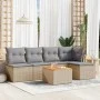 Garden sofa set with beige cushions mix 6 pieces PE rattan by , Garden sets - Ref: Foro24-3255933, Price: 331,08 €, Discount: %