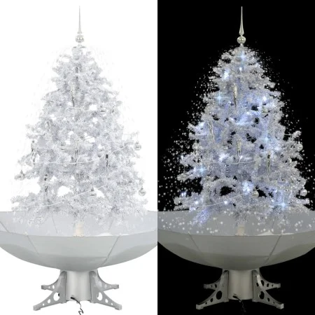 Árbol de Navidad con nieve con base en paraguas blanco 140 cm de vidaXL, Arboles de navidad - Ref: Foro24-284334, Precio: 115...