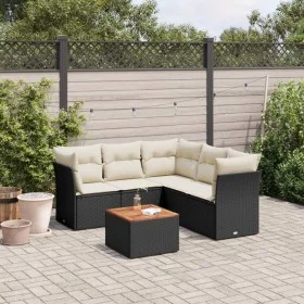 6-piece garden sofa set and black synthetic rattan cushions by , Garden sets - Ref: Foro24-3255965, Price: 356,77 €, Discount: %