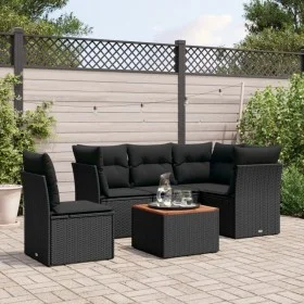 6-piece garden sofa set and black synthetic rattan cushions by , Garden sets - Ref: Foro24-3255971, Price: 383,41 €, Discount: %