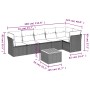 Set de comedor de jardín 7 pzas y cojines ratán sintético negro de , Conjuntos de jardín - Ref: Foro24-3255978, Precio: 438,0...