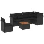7-piece garden dining set and black synthetic rattan cushions by , Garden sets - Ref: Foro24-3255992, Price: 424,86 €, Discou...