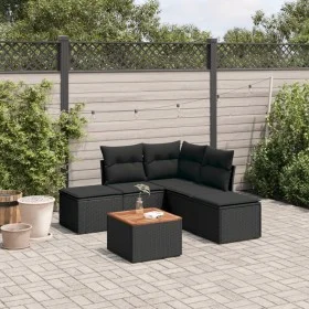 6-piece garden sofa set and black synthetic rattan cushions by , Garden sets - Ref: Foro24-3255999, Price: 328,67 €, Discount: %