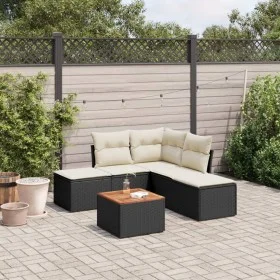 6-piece garden sofa set and black synthetic rattan cushions by , Garden sets - Ref: Foro24-3256000, Price: 309,00 €, Discount: %