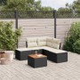 6-teiliges Gartensofa-Set und schwarze synthetische Rattankissen von , Gartensets - Ref: Foro24-3256000, Preis: 309,02 €, Rab...