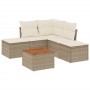 Gartensofa-Set mit Kissen, 6-teilig, beiges synthetisches Rattan von , Gartensets - Ref: Foro24-3256002, Preis: 370,42 €, Rab...