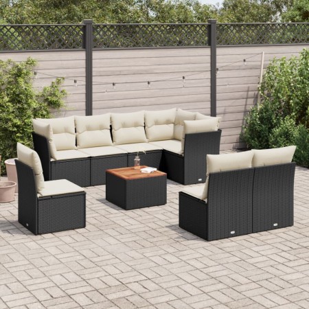 8-piece garden sofa set and black synthetic rattan cushions by , Garden sets - Ref: Foro24-3256014, Price: 508,51 €, Discount: %