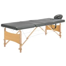 Massage bed 4-zone with anthracite wood structure 186x68 cm by vidaXL, massage tables - Ref: Foro24-110173, Price: 163,46 €, ...