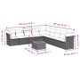 Gartensofa-Set 10-teilig mit schwarzen synthetischen Rattankissen von , Gartensets - Ref: Foro24-3256021, Preis: 567,24 €, Ra...