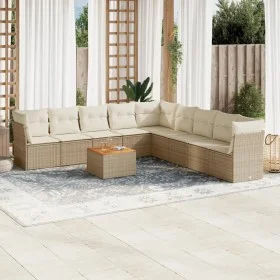 Garden sofa set with beige cushions 10 pieces synthetic rattan by , Garden sets - Ref: Foro24-3256023, Price: 647,68 €, Disco...